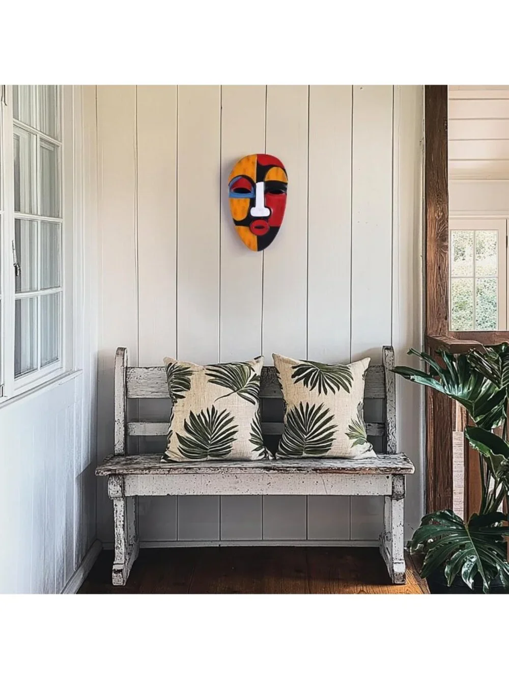 Abstract African Tribal Mask Wall Art Sculpture for Home Decor - Living Room